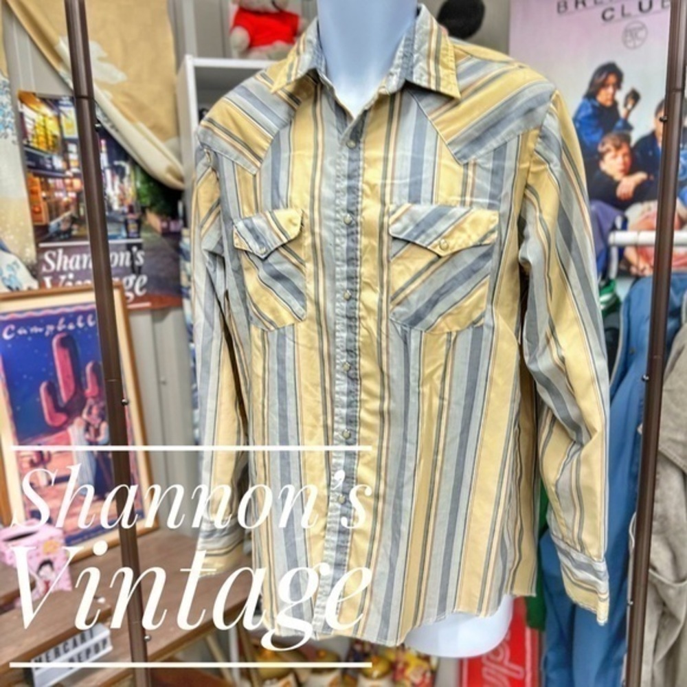 Express Riders VNTG made in USA sz medium pearl snap western shirt A9